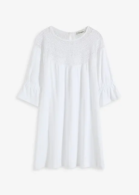 Trikotkjole med heklede blonder, bonprix