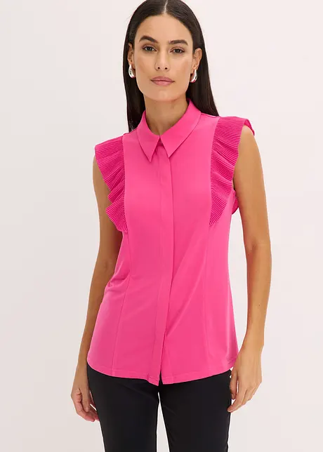 Trikotbluse med volanger, bonprix