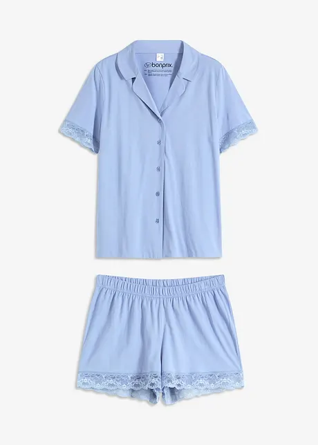 Pyjamas med knappestolpe og viskose, bonprix