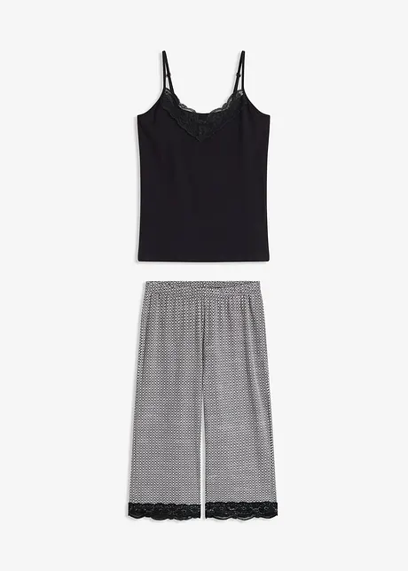 Pyjamas med capribukse og singlet, bonprix