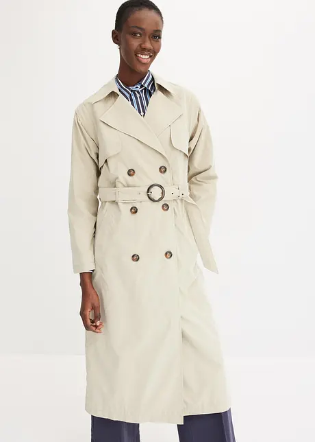 Kåpe i trenchcoat-look med avtagbare ermer og nederdel, bonprix