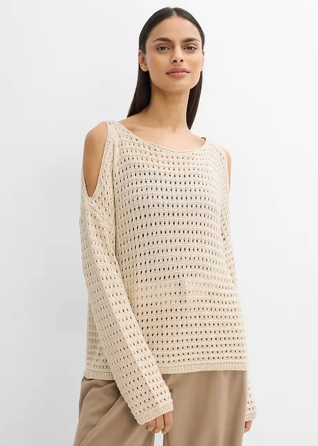Boxy genser med cut outs, bonprix