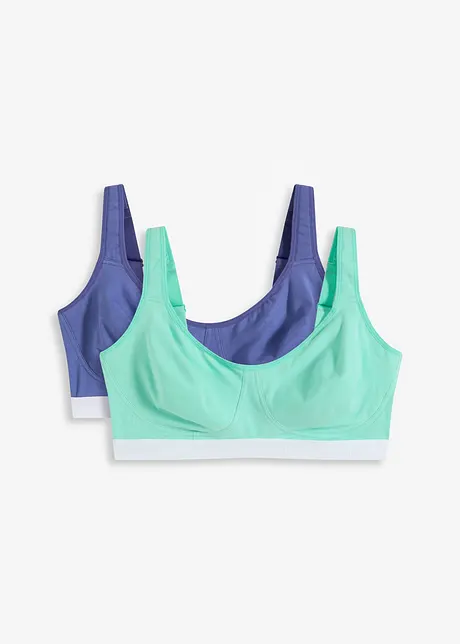 BH uten bøyle, med økologisk bomull (2-pack), bonprix