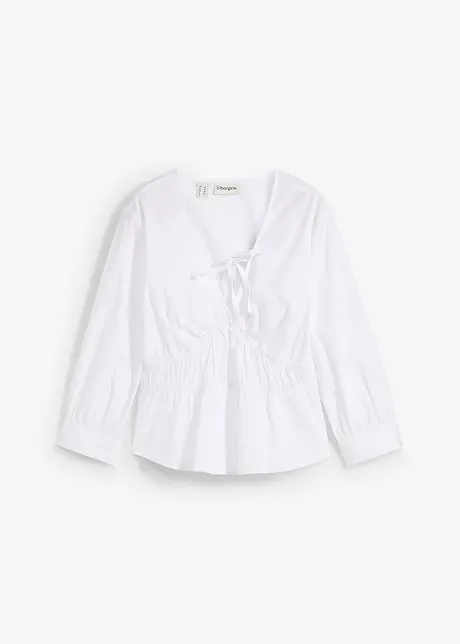 Bluse med rynking og elastiske sømmer, bonprix