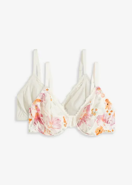 BH med bøyle, med økologisk bomull (2-pack), bonprix