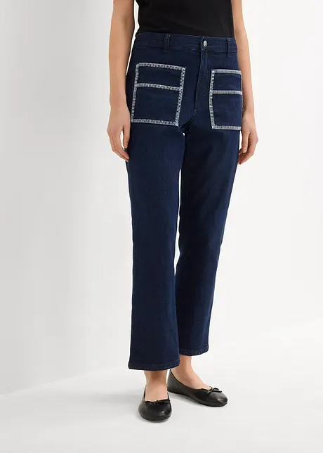 Straight-jeans High Waist, cropped, bonprix