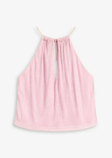 Cropped topp i metallic-look, bonprix