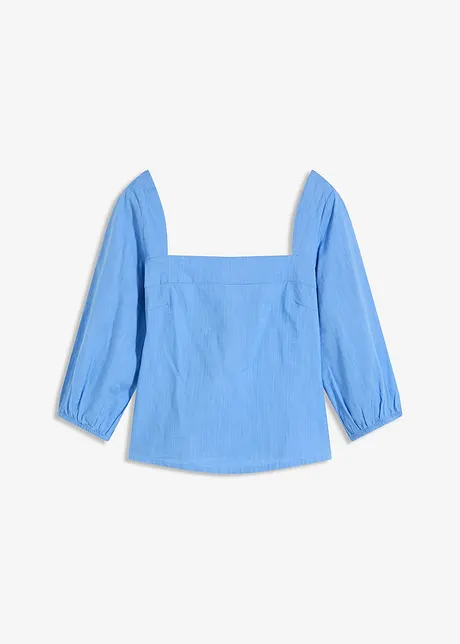Bluse med puffermer og vaflet innfelling, bonprix