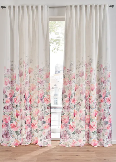 Gardin med blomsterprint (1-pack), bonprix