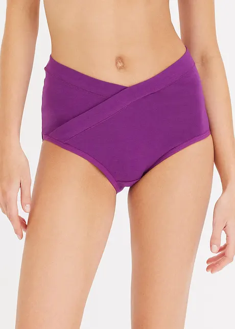 Maxitruse i V-fasong med økologisk bomull (4-pack), bonprix
