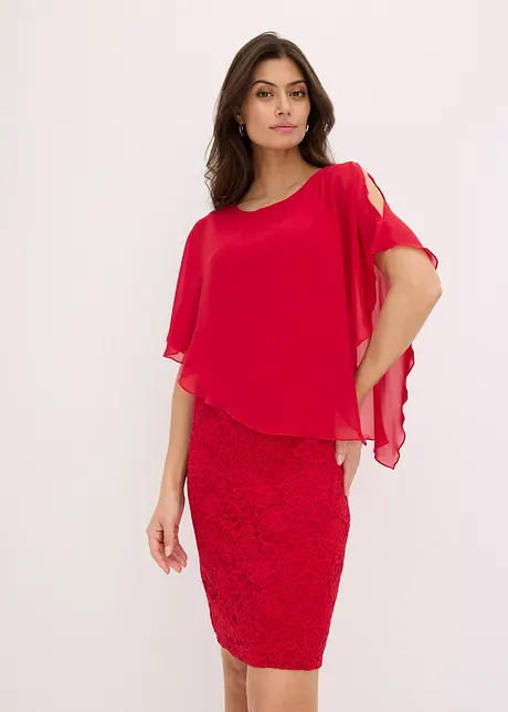 Blondekjole med cape i lett chiffon, bonprix