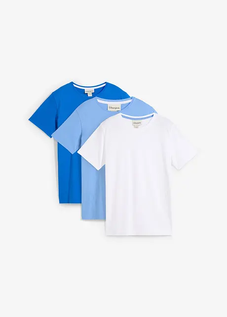 T-skjorte i økologisk bomull (3-pack) til gutt, bonprix