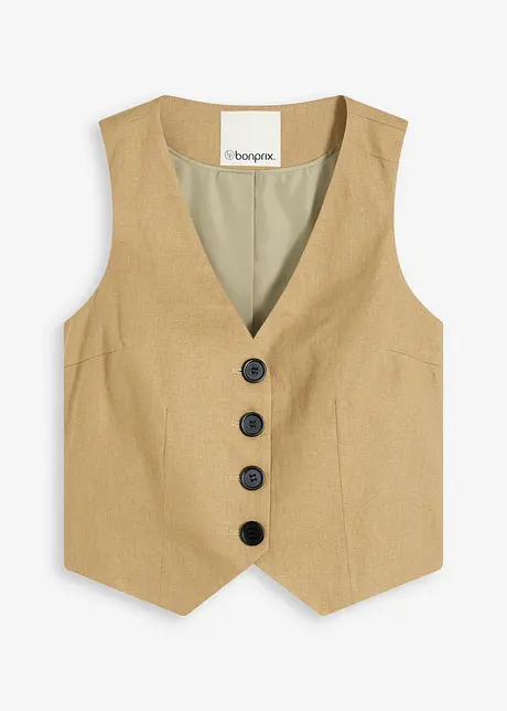 Dressvest med lin, bonprix