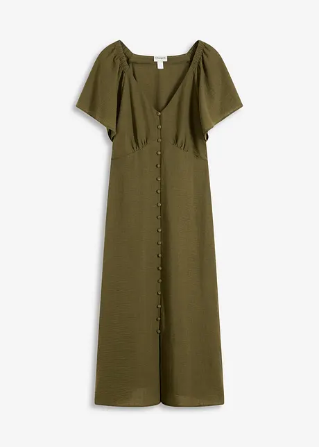 Midikjole i linlook, bonprix
