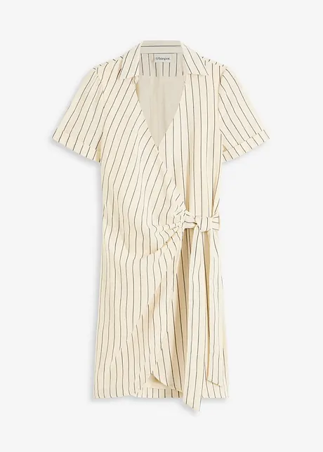 Omslagskjole i linlook, bonprix