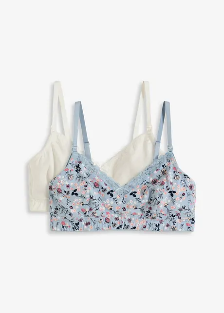 Amme-BH uten bøyle med økologisk bomull (2-pack), bonprix