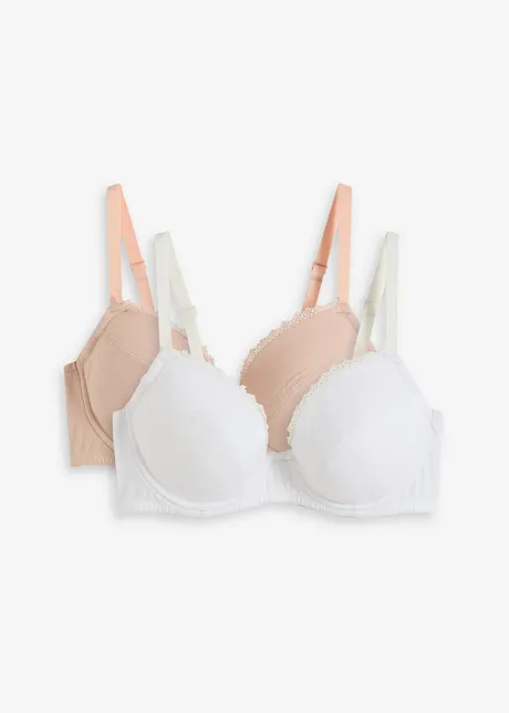 Push up-BH med bøyle og økologisk bomull (2-pack), bonprix
