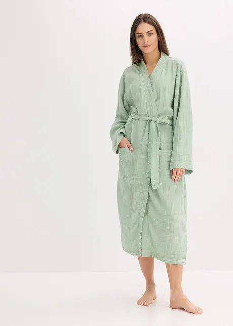 Morgenkåpe i musselin, oversized, bonprix