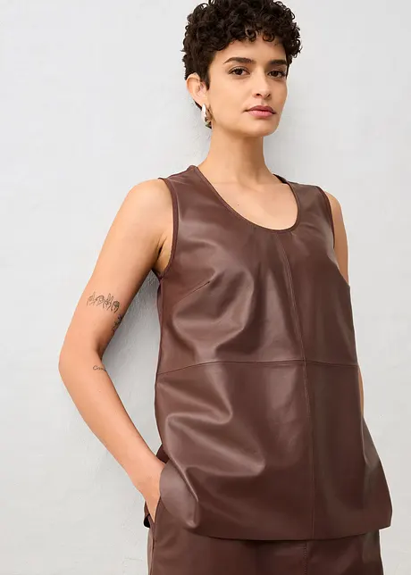 Singlet med forstykke i lammenappa, bonprix