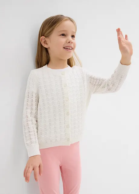 Cardigan med hullmønster, bonprix