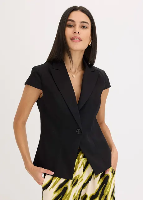 Kortermet blazer i bomullssateng, bonprix