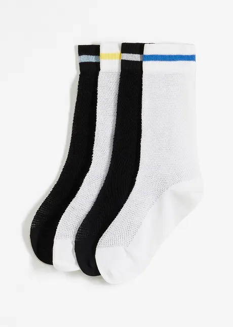 Treningssokker i strukturmateriale med økologisk bomull (4-pack), bonprix