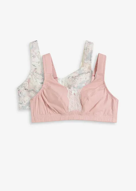 BH uten bøyle med bomull (2-pack), bonprix