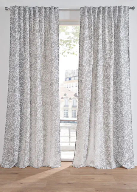 Jacquardvevd gardin med mønster (1-pack), bonprix