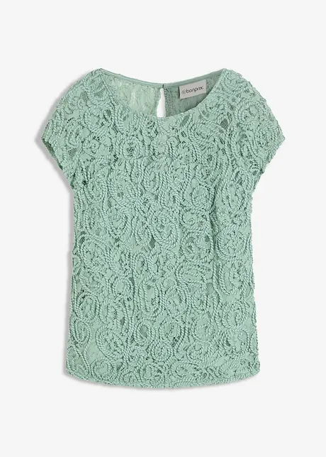 Blusetopp i blondemateriale, bonprix