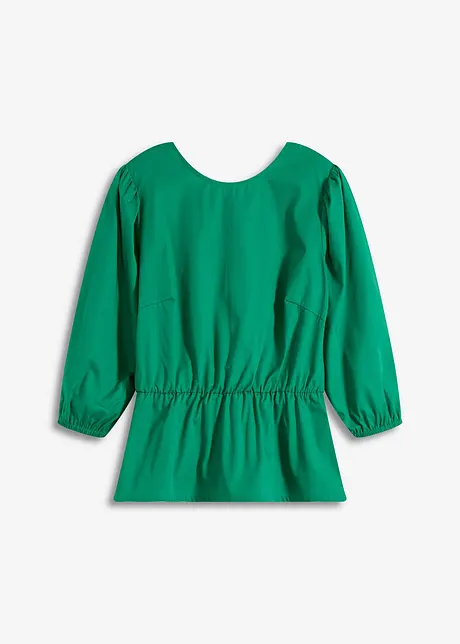 Bluse med puffermer og dyp utringning i ryggen, bonprix