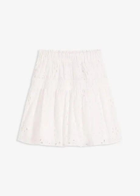 Miniskjørt med hullbroderi, bonprix