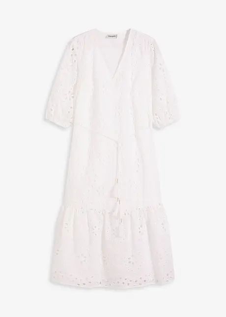 Midikjole med hullbroderi, bonprix