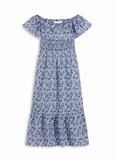 Boho-midikjole med carmen-utringning, av lett bomullsmateriale, bonprix
