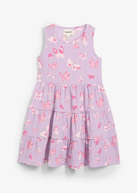 Jerseykjole av stukturert krinklet materiale, bonprix