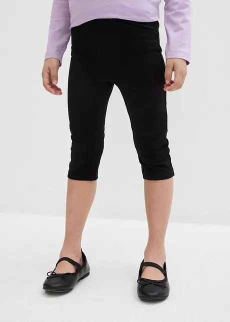 Caprileggings i økologisk bomull med elastan (2-pack), bonprix