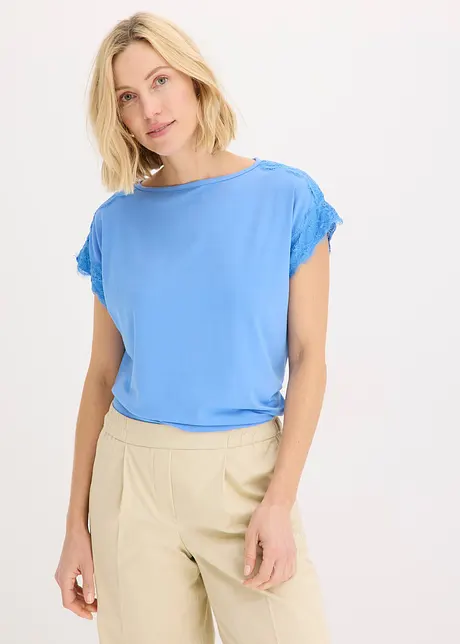 Topp med crochet-blonde, bonprix