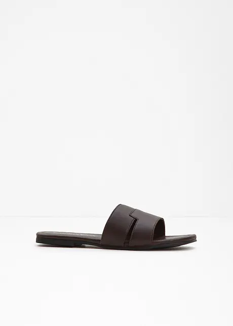 Slip-in sandal i skinn, bonprix
