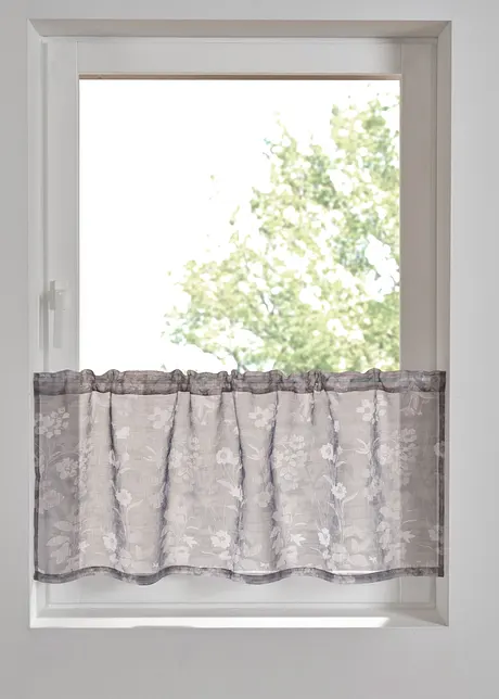 Gardinkappe med blomstertrykk, bonprix