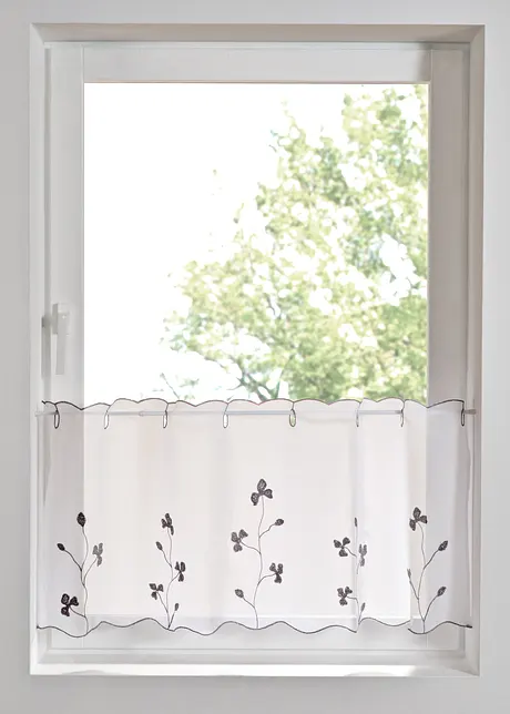 Gardinkappe med resirkulert polyester og broderi, bonprix