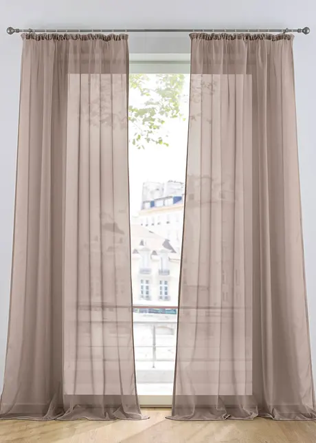 Ensfarget gardin av lett voile (1-pack), bonprix