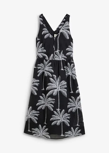 Midikjole i rami-materiale, bonprix