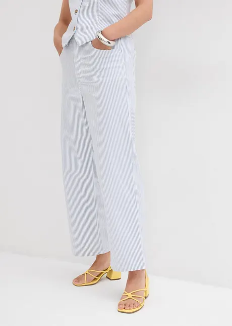 Wide Leg-jeans High Waist, cropped, bonprix