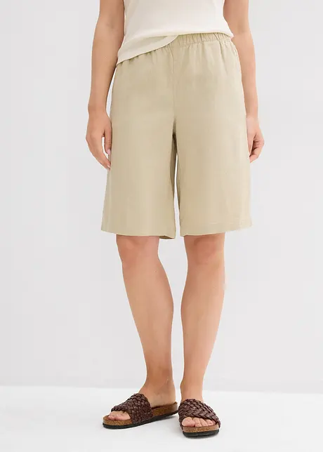 Bermudashorts i lin-/viskosemiks, High Waist, bonprix