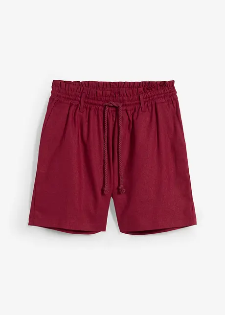 Paperbag-shorts med lin, bonprix