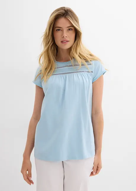 Bomullstopp med blonder, bonprix