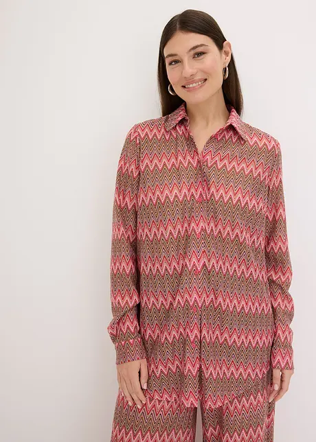 Lang bluse i hekle look, bonprix