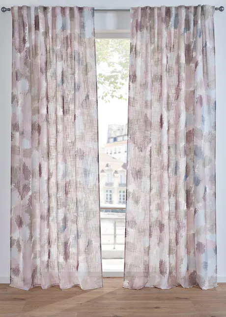 Gardin av resirkulert polyester med print (1-pack), bonprix