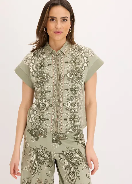 Trikotbluse med paisleymønster, bonprix