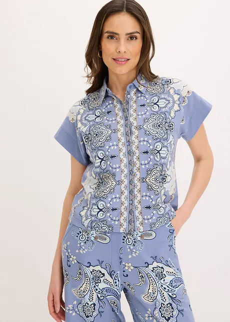 Trikotbluse med paisleymønster, bonprix