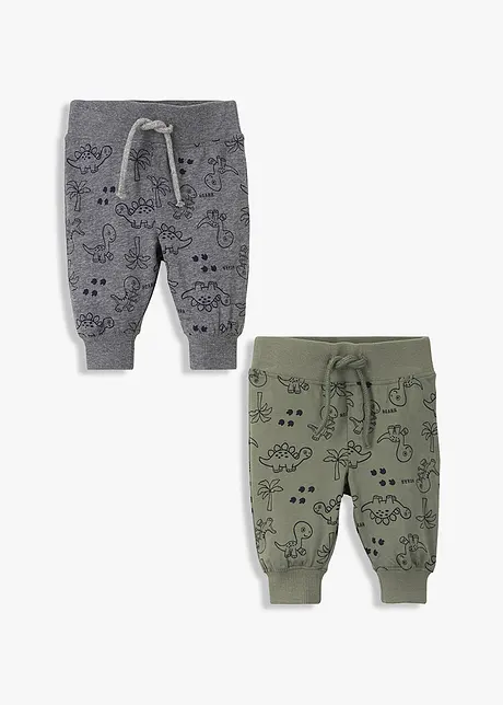 Trikotbukse til baby av økologisk bomull (2-pack), bonprix